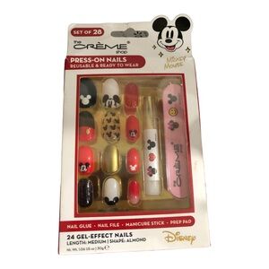 The Creme Shop Disney’s Mickey Mouse 28piece press‎ on nails manicure set new